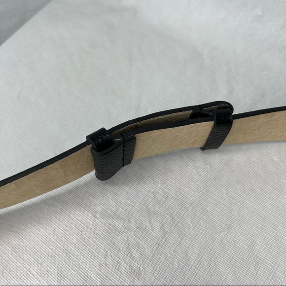 Chico’s Adjustable Black Leather Belt Circle Buckle - Picture 7 of 11